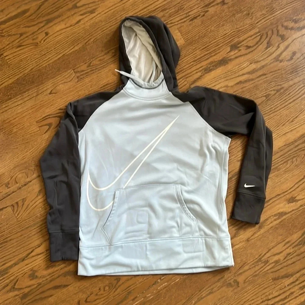 Nike Therma-Fit Blue and Grey hooded sweatshirt Women’s size XL
